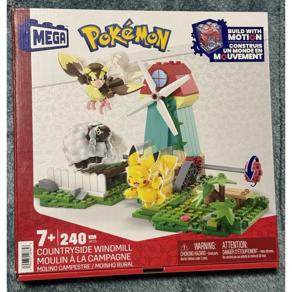 Mega Pokemon Countryside Windmill Brick Building Toy Build w/ Motion 240 Pcs New